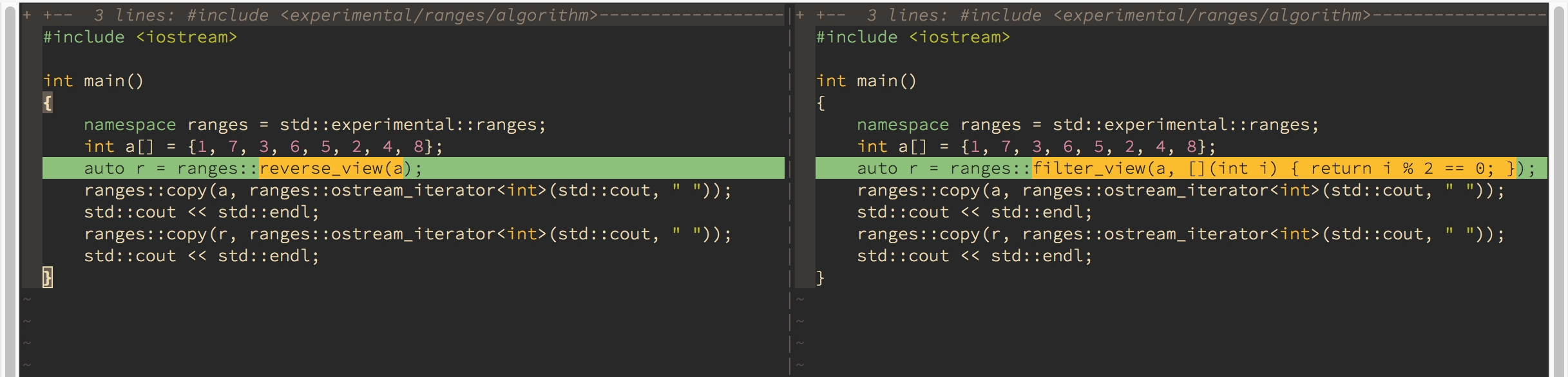 比较两个 C++ 文件 Fig6.2